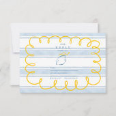 ブルーイエローレモ地中海のン結婚ズ 出欠カード (正面)