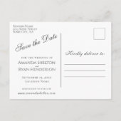 ブルーイエローローズフォトウェディング日付を保存 案内ポストカード (裏面)