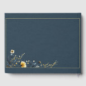 ブルーイエローワイルドフラワーエレガントな結婚式 ゲストブック (裏面)