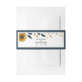 ブルーイエローワイルドフラワーエレガントな結婚式 招待状ベリーバンド (正面例)