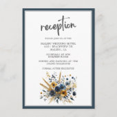 ブルーイエローワイルドフラワーエレガントウェディング披露宴 エンクロージャーカード (正面)