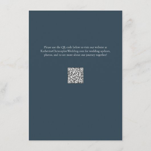 ブルーイエローワイルドフラワーエレガントウェディング披露宴 エンクロージャーカード (裏面)