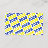 ブルーイエロー卒業ミニ卒業招待状 名刺 (裏面)