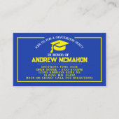 ブルーイエロー卒業ミニ卒業招待状 名刺 (正面)