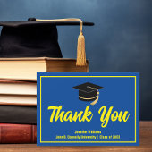 ブルーイエロー卒業2025年パーソナライズされた卒業 サンキューカード