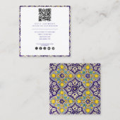ブルーイエロー地中海のインテリア設計者 スクエア名刺 (正面/裏面)