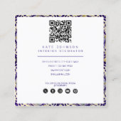 ブルーイエロー地中海のインテリア設計者 スクエア名刺 (正面)