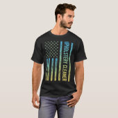 ブルーイエロー家具布地用クリーナー Tシャツ (正面フル)