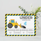 ブルーイエロー建築誕生日招待状 招待状 (スタンド正面)