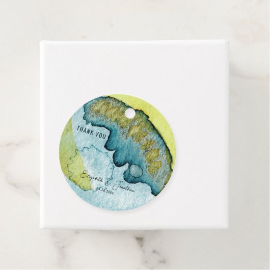 ブルーイエロー抽象芸術ウォーターユニークカラー結婚アート フェイバータグ (インサイチュ)