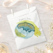 ブルーイエロー抽象芸術ウォーターユニークカラー結婚アート フェイバーバッグ (クリップ留めされた状態)