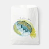 ブルーイエロー抽象芸術ウォーターユニークカラー結婚アート フェイバーバッグ (正面)