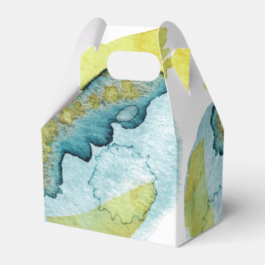 ブルーイエロー抽象芸術ウォーターユニークカラー結婚アート フェイバーボックス (裏面サイド)