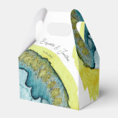 ブルーイエロー抽象芸術ウォーターユニークカラー結婚アート フェイバーボックス (正面サイド)