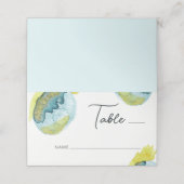 ブルーイエロー抽象芸術ウォーターユニークカラー結婚アート プレイスカード (外部開封)