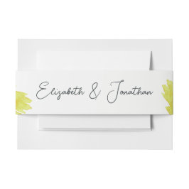 ブルーイエロー抽象芸術ウォーターユニークカラー結婚アート 招待状ベリーバンド