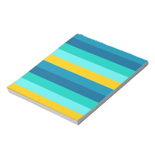 ブルーイエロー海レモストライプン ノートパッド (回転)