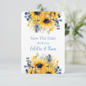 ブルーイエロー牡丹結婚花束 セーブザデート (スタンド正面)