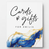 ブルーイエロー王室の金ゴールドカード&ギフト卒業 フォトプラーク (正面)