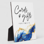 ブルーイエロー王室の金ゴールドカード&ギフト卒業 フォトプラーク (側面)