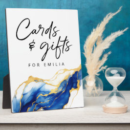 ブルーイエロー王室の金ゴールドカード&ギフト卒業 フォトプラーク