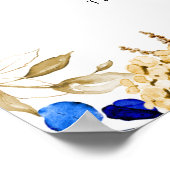 ブルーイエロー王室の金ゴールドメタリックカードとギフト ポスター (角)