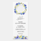 ブルーイエロー結婚フラワーズゲストは邪魔しない ドアノブサイン (正面)