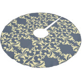 ブルーイエロー花柄 ブラッシュドポリエステルツリースカート (アングル)