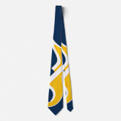 ブルーイエロー金ゴールドとホワイトアンビル抽象芸術ネクタイ ネクタイ (正面)