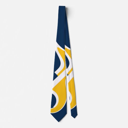 ブルーイエロー金ゴールドとホワイトアンビル抽象芸術ネクタイ ネクタイ (正面)