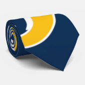 ブルーイエロー金ゴールドとホワイトアンビル抽象芸術ネクタイ ネクタイ (ロール)