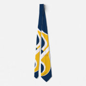 ブルーイエロー金ゴールドとホワイトアンビル抽象芸術ネクタイ ネクタイ (裏面)
