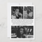 ブルーイエロー金ゴールドエレガントアーチ写真卒業 案内状 (裏面)