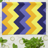 ブルーイエロー金ゴールドシボロンキッチンタオル キッチンタオル (折り畳み)