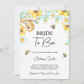 ブルーイエロー フラワーブライドトゥビー ブライダルシャワー 招待状 (正面)