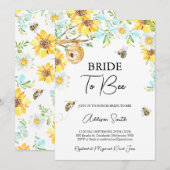 ブルーイエロー フラワーブライドトゥビー ブライダルシャワー 招待状 (正面/裏面)