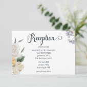 ブルーイエロー&ホワイトフローラウェディングレセプション エンクロージャーカード (スタンド正面)