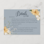 ブルーイエロー&ホワイトフローラ結婚ズ詳細 エンクロージャーカード (正面)