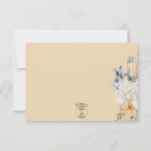 ブルーイエロー&ホワイトフローラ結婚ズ 出欠カード (裏面)