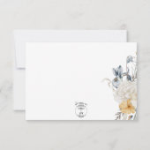 ブルーイエロー&ホワイトフローラ結婚ズ 出欠カード (裏面)