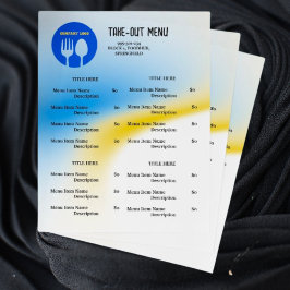 ブルーイエロー レストラン テイクアウト メニュー QRコード付き
