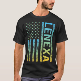 ブルーイエローUSA国旗 – Lenexa Tシャツ