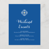 ブルーイエロ地中海のー結婚タイル週末 エンクロージャーカード (正面)