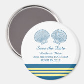 ブルーイエロ航海のーシェル日付の保存 マグネット (正面/裏面)