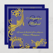 ブルーイエ結婚ロー記念婚約 招待状 (正面/裏面)