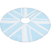 ブルーイギリス国旗のユニオンジャッククリスマスツリースカート ブラッシュドポリエステルツリースカート (アングル)