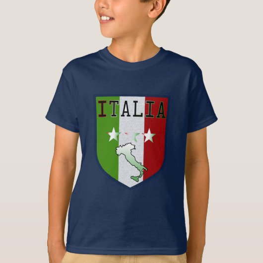 ブルーイタリアクレスト中世子供シャツ Tシャツ (正面)