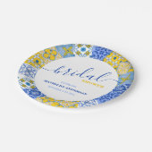 ブルーイタリアンイエロータイルズサマーブライダルシャワー ペーパープレート (アングル)