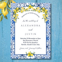 ブルーイタリアンイエローレモ地中海のン結婚ズ