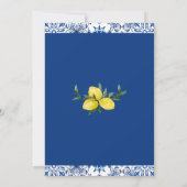 ブルーイタリアンイエローレモ地中海のン結婚ズ 招待状 (裏面)